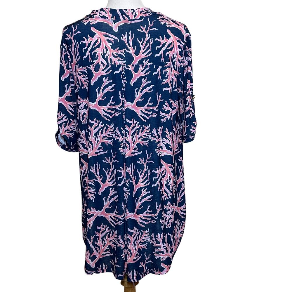 Simply Southern Naples Nautical 3/4 Sleeve V-Neck Top Sz M - Picture 2 of 8